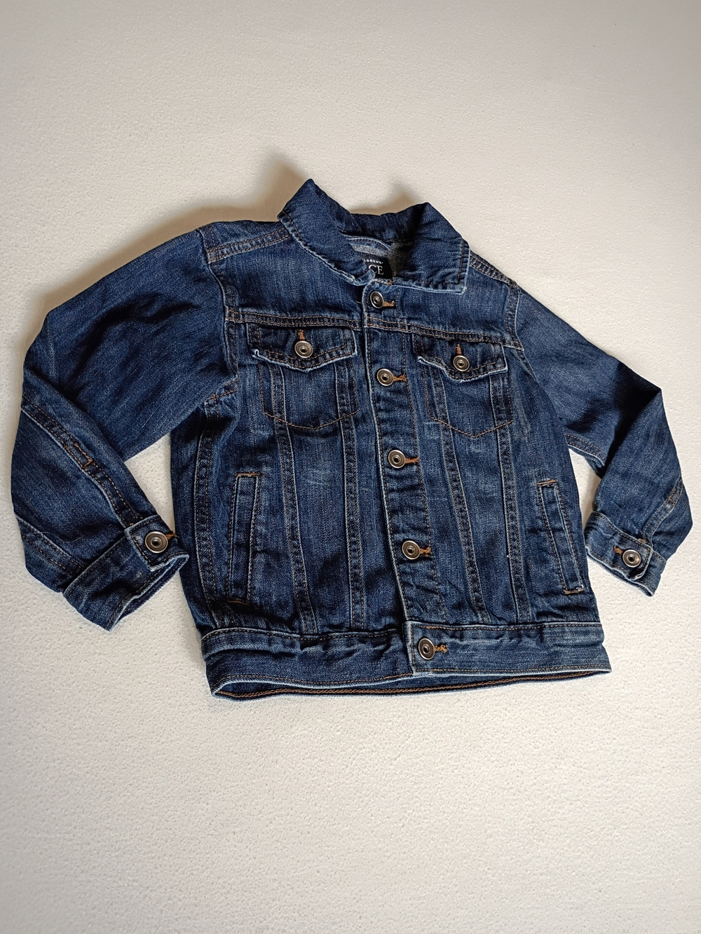 The Children's Place Kids Dark Blue Denim Jean Jacket Size 4T Classic Trucker